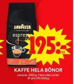 ICA Maxi KAFFE HELA BÖNOR erbjuda