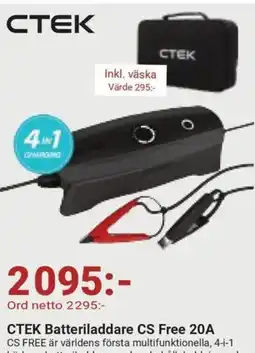 Erlandsons Brygga CTEK Batteriladdare CS Free 20A erbjuda