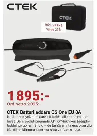 Erlandsons Brygga CTEK Batteriladdare CS One EU 8A erbjuda