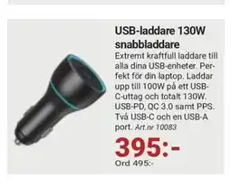 Erlandsons Brygga USB-laddare 130W snabbladdare erbjuda