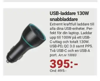 Erlandsons Brygga USB-laddare 130W snabbladdare erbjuda