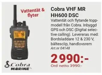 Erlandsons Brygga Cobra VHF MR HH600 DSC erbjuda