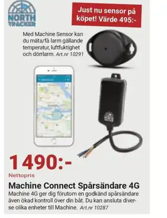 Erlandsons Brygga Machine Connect Spårsändare 4G erbjuda