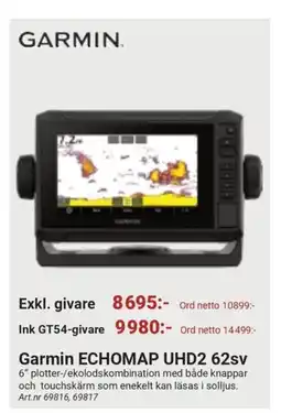 Erlandsons Brygga Garmin echomap uhd2 62sv erbjuda