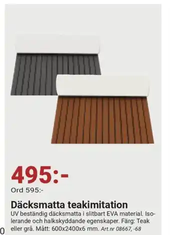 Erlandsons Brygga Däcksmatta teakimitation erbjuda