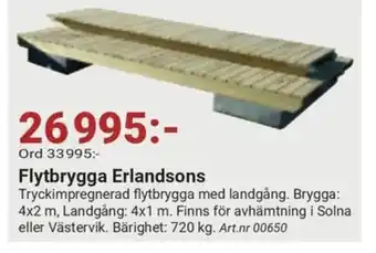 Erlandsons Brygga Flytbrygga Erlandsons erbjuda
