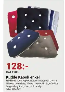 Erlandsons Brygga Kudde Kapok enkel erbjuda
