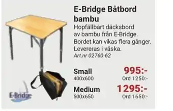 Erlandsons Brygga E-Bridge Båtbord bambu erbjuda