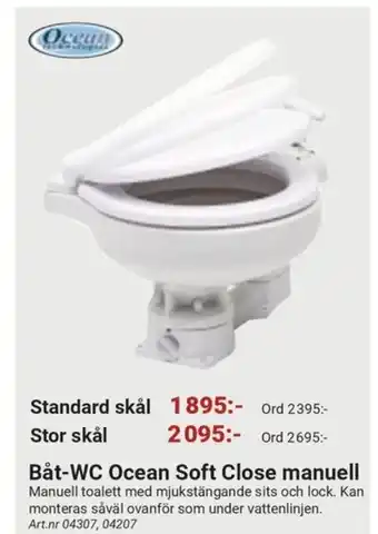 Erlandsons Brygga Båt-WC Ocean Soft Close manuell erbjuda