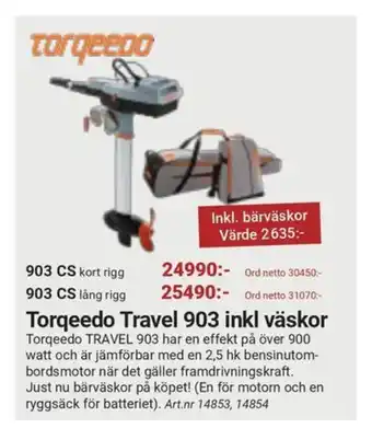 Erlandsons Brygga Torqeedo Travel 903 inkl väskor erbjuda