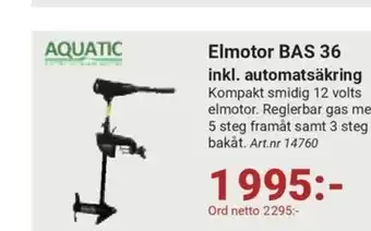 Erlandsons Brygga Elmotor BAS 36 inkl. automatsäkring erbjuda