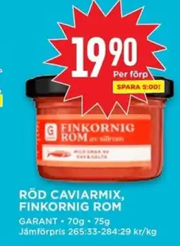 Willys RÖD CAVIARMIX, FINKORNIG ROM GARANT erbjuda