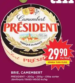 Willys BRIE, CAMEMBERT erbjuda