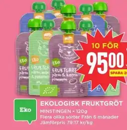 Willys EKOLOGISK FRUKTGRÖT erbjuda