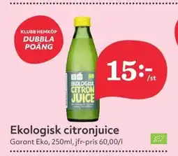 Hemköp Ekologisk citron juice erbjuda