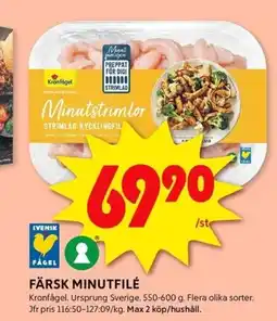 ICA Kvantum FÄRSK MINUTFILÉ erbjuda