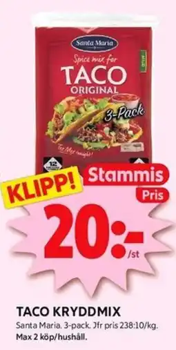 ICA Kvantum TACO KRYDDMIX erbjuda