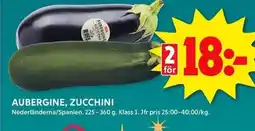 ICA Kvantum AUBERGINE, ZUCCHINI erbjuda