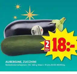 ICA Kvantum AUBERGINE, ZUCCHINI erbjuda