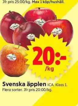 ICA Supermarket Svenska äpplen ICA. Klass 1. erbjuda