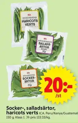 ICA Supermarket Socker-, salladsärtor, haricots verts erbjuda