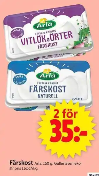 ICA Supermarket Färskost Arla. erbjuda