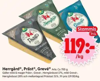 ICA Supermarket Herrgård®, PrästⓇ, Grevé® Arla. Ca erbjuda