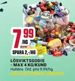 ÖoB Lösviktsgodis -max 4 kg/kund erbjuda