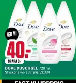 ÖoB DOVE Duschgel erbjuda