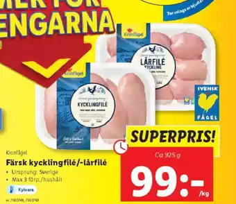 Lidl Kronfågel Färsk kycklingfilé/-lårfilé erbjuda