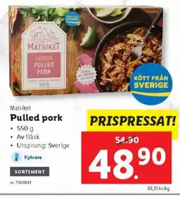 Lidl Matriket Pulled pork erbjuda