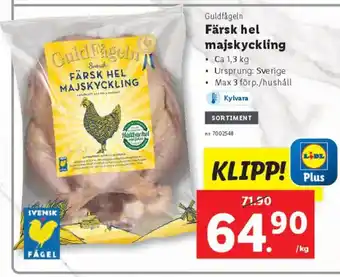 Lidl Färsk hel majskyckling erbjuda