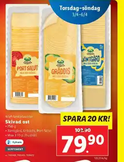 Lidl Arla® Familjefavoriter Skivad ost erbjuda