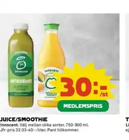 Coop JUICE/SMOOTHIE erbjuda