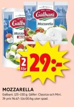 ICA Kvantum GALBANI Mozzarella erbjuda