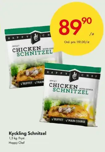 Snabbgross Happy Chef Kyckling Schnitzel 1,5kg erbjuda