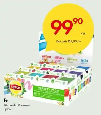Snabbgross Lipton Te 180-pack 12 smaker erbjuda