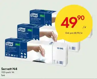 Snabbgross Tork Servett N4 1125-pack erbjuda