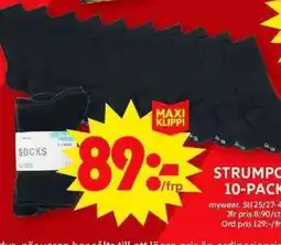 ICA Maxi STRUMPOR 10-PACK erbjuda