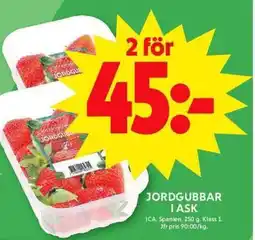 ICA Maxi JORDGUBBAR I ASK erbjuda