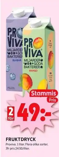 ICA Kvantum PROVIVA Fruktdryck erbjuda