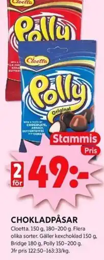 ICA Kvantum CLOETTA Chokladpåsar erbjuda