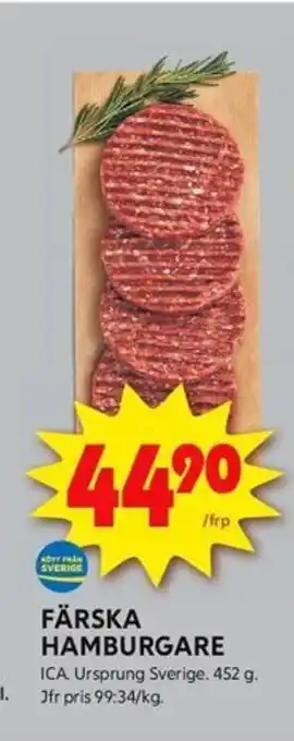 ICA Kvantum Färska hamburgare erbjuda