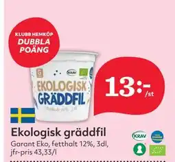 Hemköp Ekologisk gräddfil erbjuda
