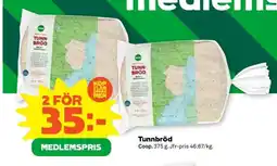 Stora Coop Tunnbröd erbjuda