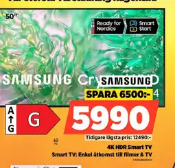 Power SAMSUNG CrySAMSUNGD 4K HDR Smart TV Smart TV: Enkel åtkomst till filmer & TV erbjuda