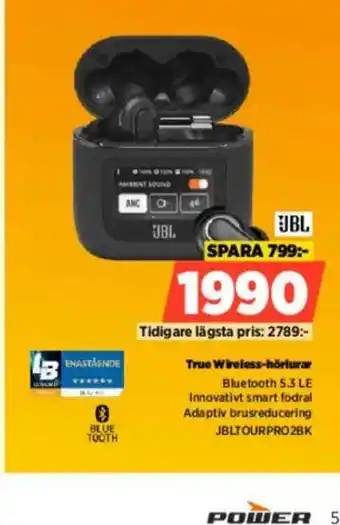 Power JBL True Wireless-hörlurar erbjuda