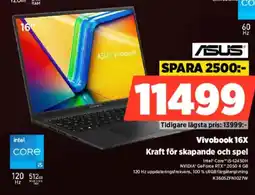 Power ASUS Vivobook 16x Kraft For Skapande OchSpel erbjuda