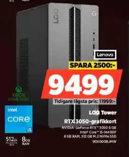 Power LENOVO LOQ Tower RTX3050-grafikkort erbjuda