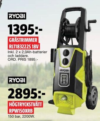 Bauhaus Högtryckstvätt RPW150XRB erbjuda